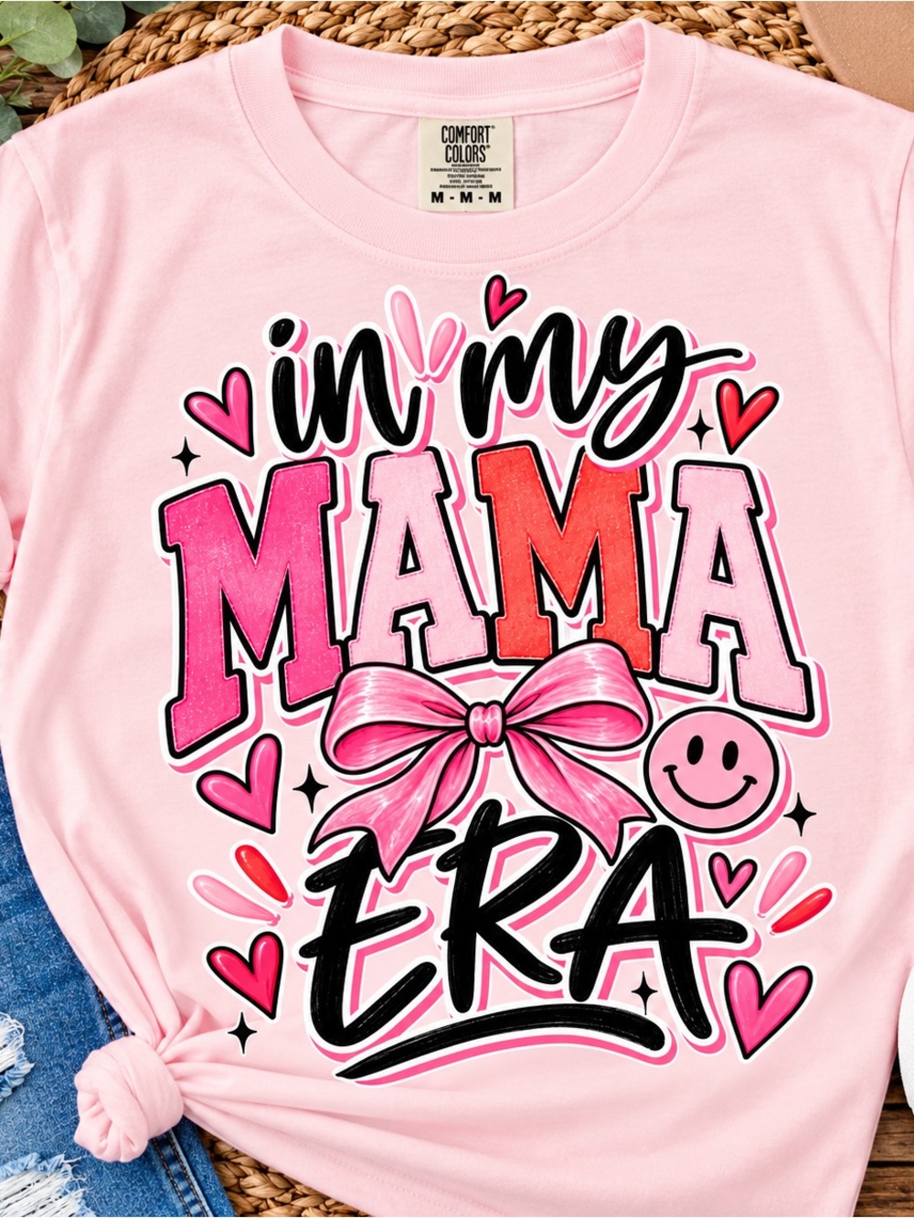 Comfort Colors Pink 'In My Mama Era' Graphic Short Sleeve Tee